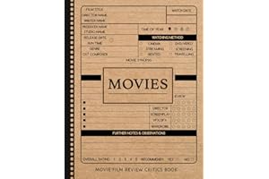 Movie Critic Film Review Book: Capture Every Critique. Ideal for Film Buffs, Popcorn Enthusiasts, Cinephiles, and Binge Watchers