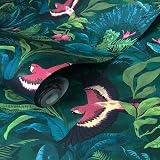 Rasch Tropical Rainforest Wallpaper 214727 Green Teal Jungle Leaves 10m view 2