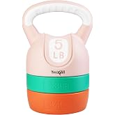 Yes4All Adjustable Cement Kettlebells for Strength Training | Easy-To-Adjust Weight with Secure Non-Rust Locks, Comfortable Wide Handle &amp; Compact Storage