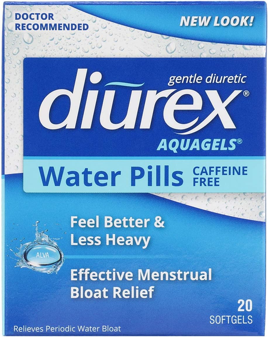 Diurex Aquagels - Caffeine Free Diuretic - Immediate Release - Relieve Water Bloat - 20 Count: Health & Personal Care