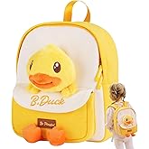 B.Duck Plush Backpack Cute Duck Design with Zipper Shoulder Bag for Gifts (Classic Duck)
