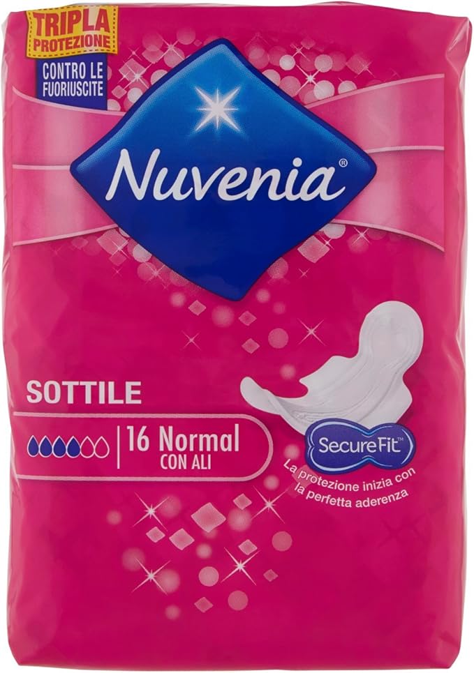 Nuvenia Sanitary Pads Normal with Wings, with SecureFit 16 Pieces
