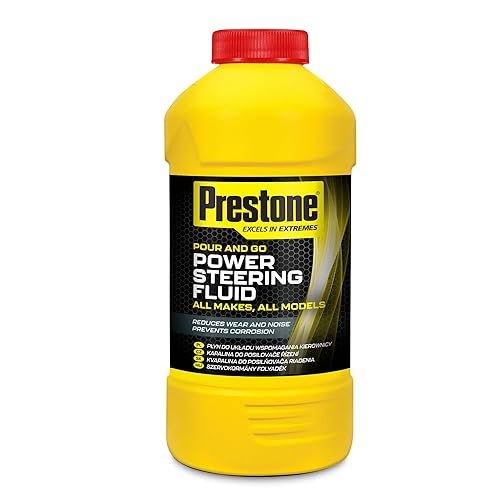 Prestone Power Steering Fluid, All Makes All Models, High Performance Power Steering Fluid, Prevent Corrosion, Reduce Wear & Noise, Reliable Hydraulic Steering Fluid, Essential Car Accessories, 355ml