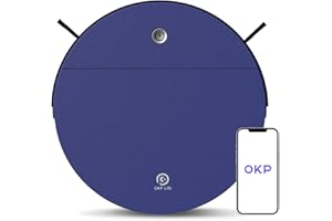 OKP 2000Pa Robot Vacuum Cleaner, Scheduled Cleaning, Small, Quiet Robot Vacuum, WiFi/APP/Alexa, Automatic Self Charging Robotic Vacuums for Pet Hair, Hard Floor, Low Pile Carpet