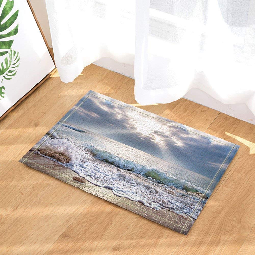 Weifei888 Nuage Gris Noir Blanc Plage Jaune Clair Mer