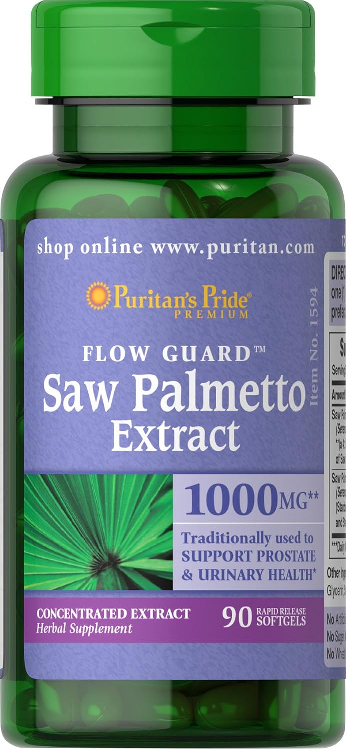 Puritans Pride Saw Palmetto 1000 Mg, 90 Count: Health & Personal Care