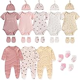 Ruliby New Born Clothes Cotton Layette Gift Set Unisex Baby Outfit and Accessories Newborn Essentials Must Haves