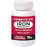 Ferretts IPS Iron Supplement Capsules 18mg for Anemia - 100-Day Supply of Gentle Non-Constipating Iron for Women & Men