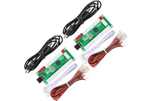 EG STARTS Arcade 2 Player Zero Delay USB Encoder to PC Games Controller Arcade Joystick Buttons for PC, MAME, Raspberry Pi, Arcade1Up - 3X Red Power Outputs (5Pin + Sanwa Style)