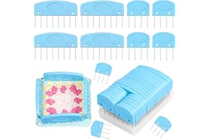 AnoleAir 25 Pcs Crochet Blocking Pins Kit, Knit Blockers & Pins Kit, Blue Knit Blocking Combs for Blocking Knitting Crochet Sewing Lace Needlework Projects Tool Device