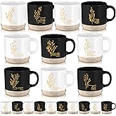 Didaey Valentine Gift Christian Mugs Bulk for Women Inspirational Bible Verse Christian Coffee and Tea Mugs 13 oz Religious Ceramic Cup for Women Men Church Sunday School Teacher(Black White,20 Pcs)
