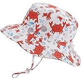 Baby Sun Hat Adjustable - Toddler Kids Beach Pool Bucket UPF 50+ Wide Brim Chin Strap Summer Play Hat