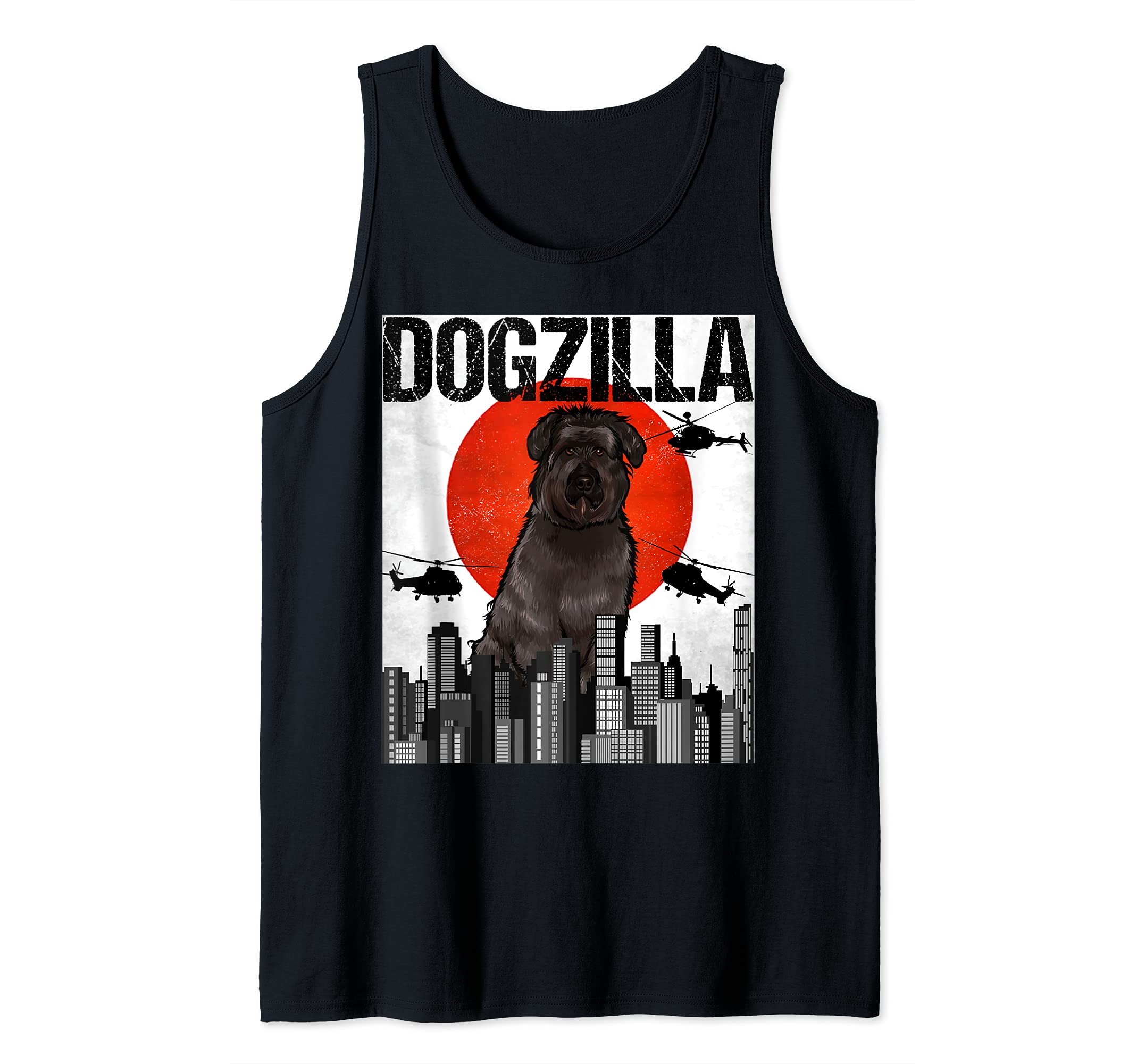 Funny Vintage Japanese Dogzilla Bouvier des Flandres Tank Top