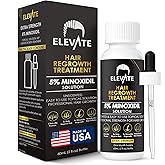 Elevate Hair Regrowth Treatment 5% Minoxidil Solution for Hair Growth - Extra Strength Topical Hair Growth Serum for Thicker, Fuller Hair 2 Fl Oz Made in USA