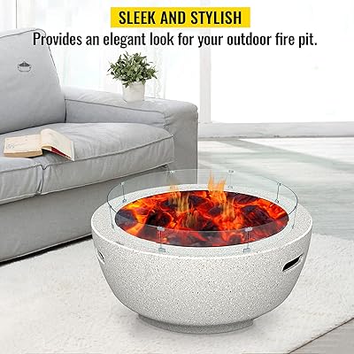 Buy Vevor Fire Pit Wind Guard 59 X 59 X 7 9 Inches Glass Flame Guard Round Glass Shield 1 4 Inch Thick Fire Table Clear Tempered Glass Flame Guard Steady Feet Tree Pit Guard