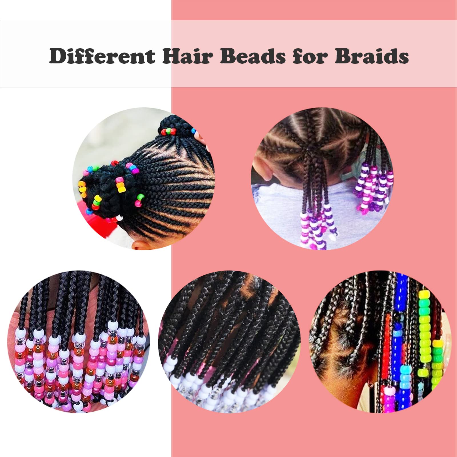 Pony Beads, 4200pcs 28 Colors Plastic Bead for Craft Bracelets Making, Hair Bead for Braids, Colored Beads for DIY Projects - Individually Wrapped (6x9mm)