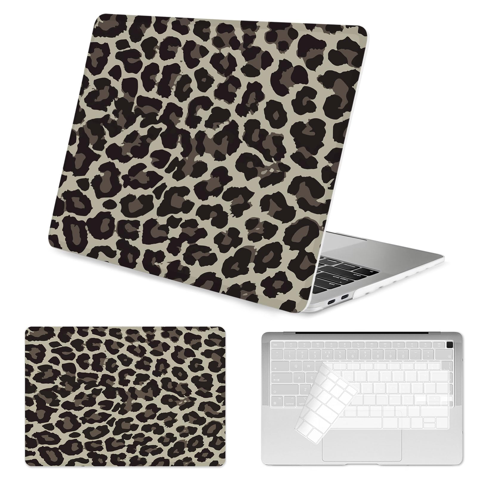 Photo 1 of Seorsok Compatible with MacBook Air 13 Inch Case 2022 2021 2020-2018 Release A1932 A2179 M1 A2337 Touch ID, Classic Leopard Grain Plastic Hard Shell Case with Keyboard Cover,Leopard Cheetah Pattern