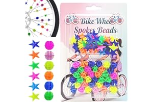 72PCs Bike Spoke Beads - Colorful Wheel Decorations with Stars & Round Shapes | Easy Snap-On Installation, Gift Box Packaging
