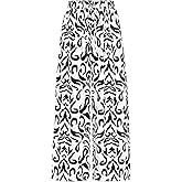 PRETTYGARDEN Womens Pants Elastic Waist Floral Lightweight Palazzo Pants for Women Casual Lounge Wide Leg Pants Woman