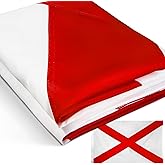 Anley EverStrong Series Embroidered Alabama State Flag 3x5 Ft - Embroidery & Heavy Duty Canvas Header - 4 Rows of Lock Stitching - Alabama AL Flag with Brass Grommets 3 X 5 Ft