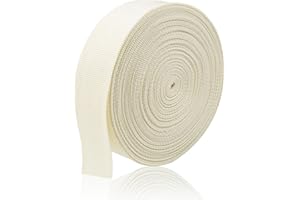 ZHFMLY ZHFMILY Ivory 1 1/2 inch(38mm) Polyprorylene Webbing Straps 12 Yards Flat Wide Belting Webbing Handle Canvas Straps for Bags-Lawn Chair-Pet Collars-DIY Crafts #285, MS285