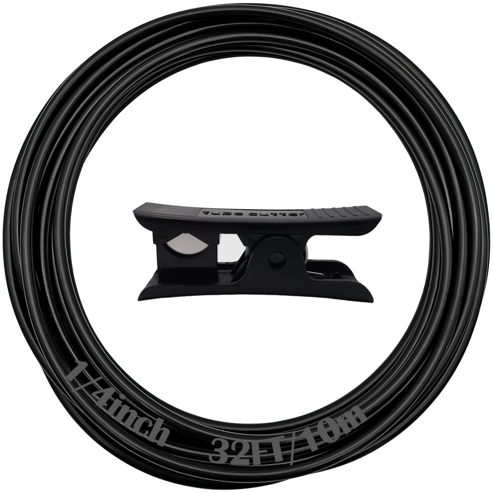 CESFONJER 1/4" Water Supply Pipe Tube, 10 Metres of 6.3mm Diameter Tube for Reverse Osmosis Systems, refrigerators, Vending Machines, Water Filters (Black)