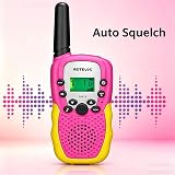 Retevis RA618 Kids Walkie Talkies Pink 8 Channels VOX LED Flashlight 1 Pair view 8