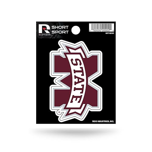 Rico Industries NCAA Mississippi State Bulldogs Die Cut Team Logo Short Sport Sticker