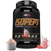 IsoPept Hydrolyzed Whey Protein Powder by EHPlabs - 100% Whey Protein Isolate & Hydrolysate, 27g of Protein, Non-GMO, Gluten Free, Fast Absorbing, Easy Digesting, 27 Serves (Strawberry Milkshake)