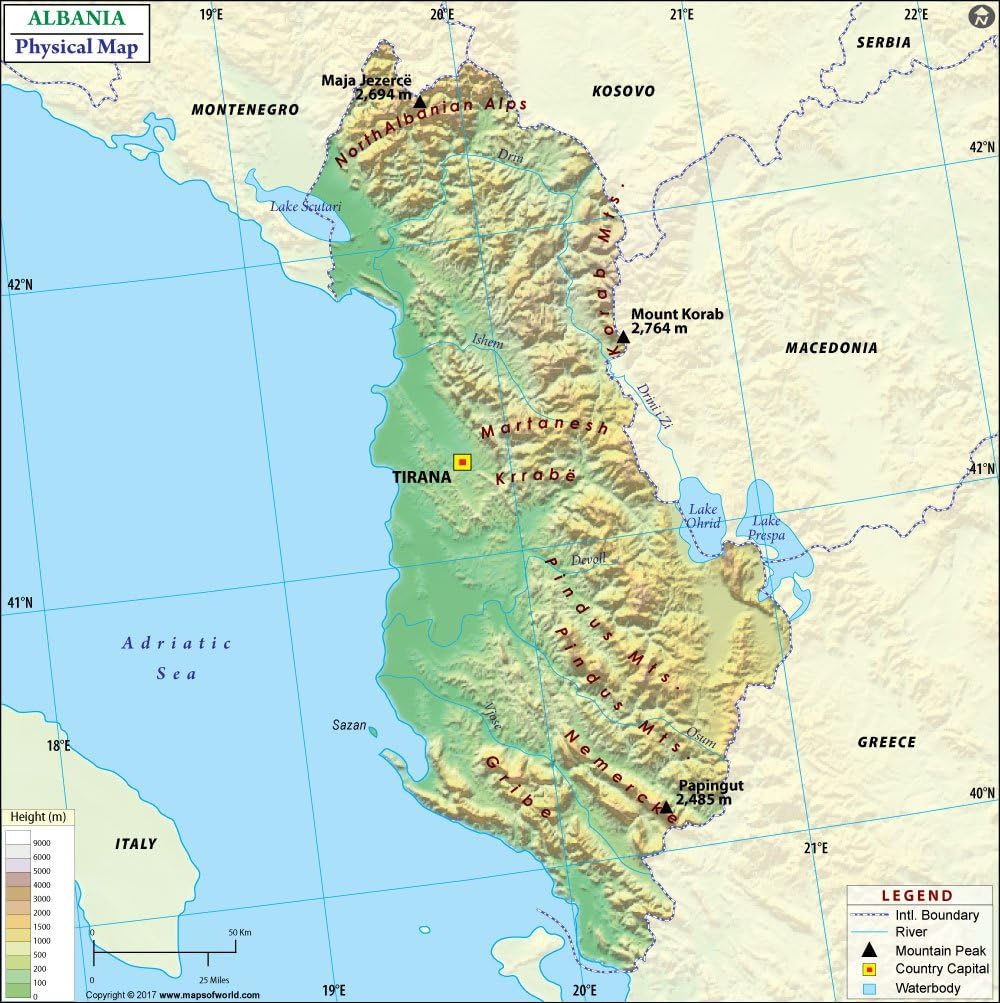 Карта албании на русском языке с городами и курортами