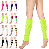 Buauty 80s 90s Leg Warmers for Women, Neon Ribbed Leg Socks, Stylish Accessories for Inspired Outfits for Yoga,Running,Hiking