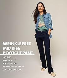 Lee Women's Wrinkle Free Mid Rise Bootcut