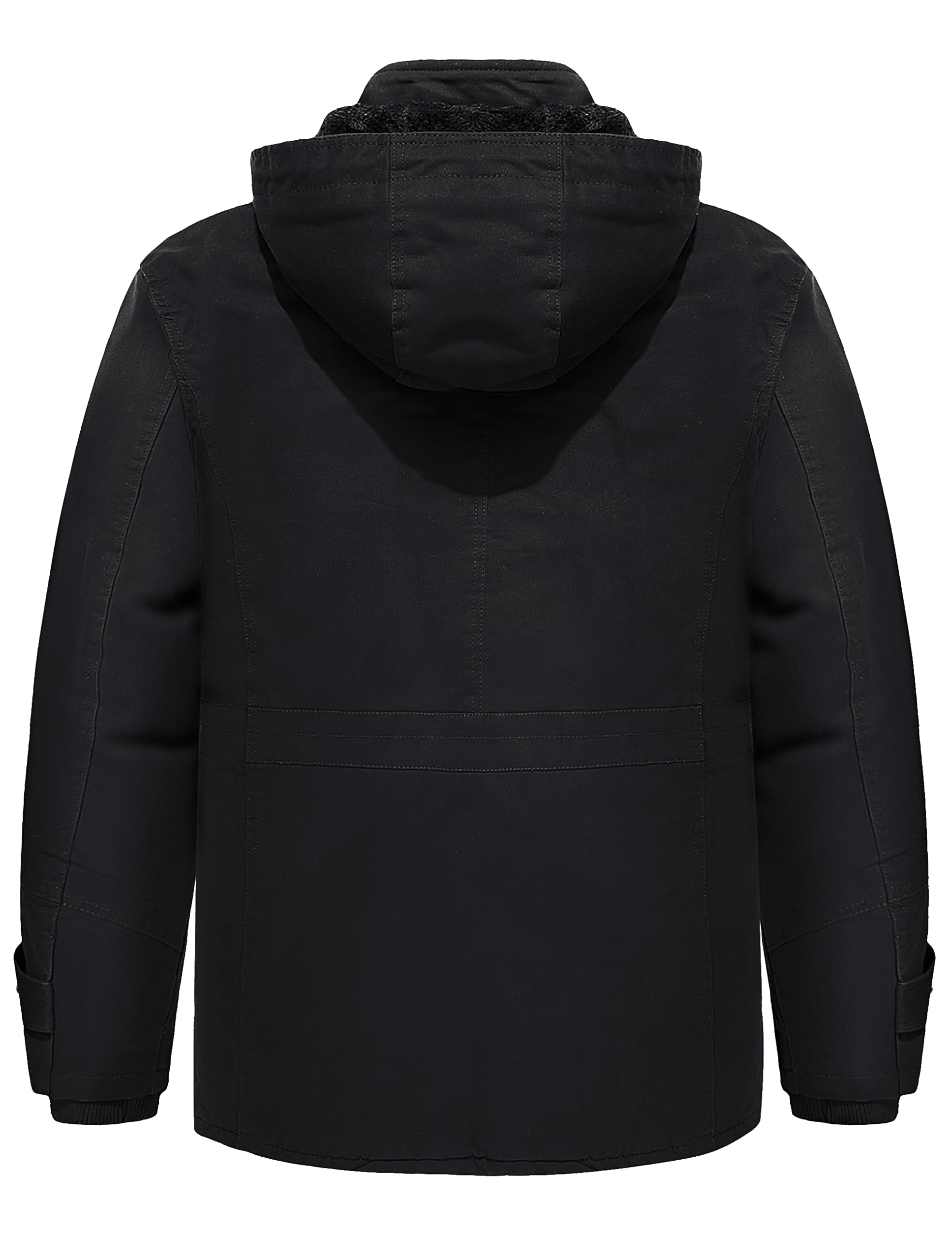 TACVASEN Men's Winter Jacket Cotton Military Jackets Fleece Lined Thick Work Warm Cargo Coats with Hooded