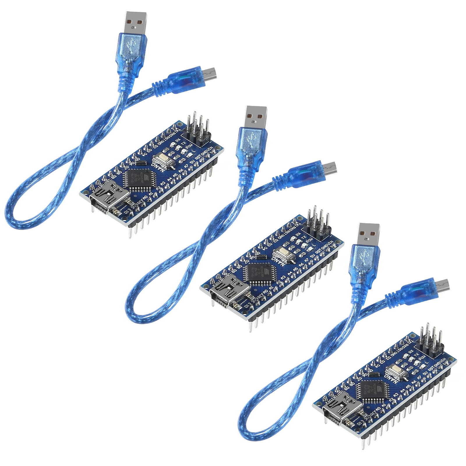 AOICRIE 3pcs for Arduino Mini 5V 16M Micro Controller Board Module with cabels for Arduino