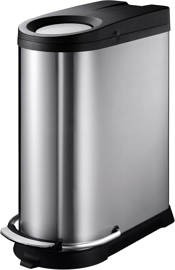 Household Essentials EKO Viva Stainless Steel PushPull Step Waste Bin with Soft Close Lid, 40