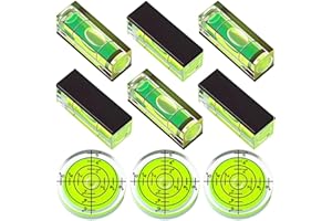Gorilley Circular Spirit Measuring Tool, 9 Pcs Small Bubble Spirit Level, Mini Magnetic Square Drill