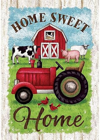 Amazon Com Custom Decor Tractor Barn Home Sweet Home Garden