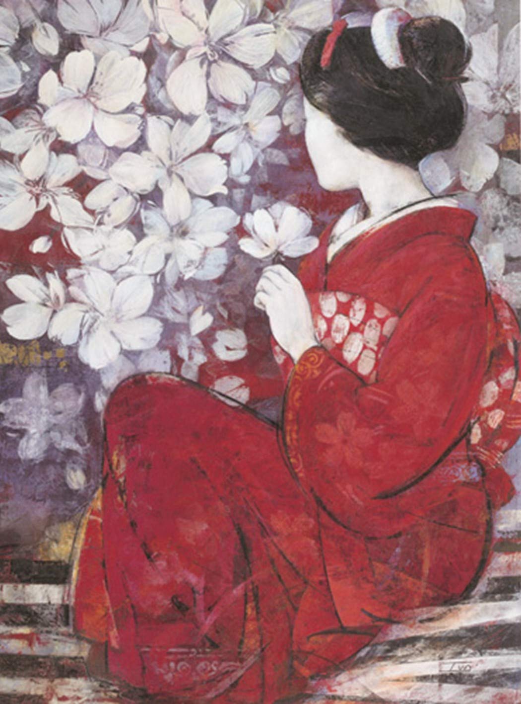 Ejemplos de cuadros de Japón decorativos. Una hermosa ola gigante o...