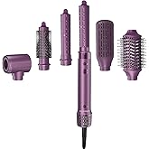 Mythsight StyleVibe 6-in-1 Air Styler, Hair Dryer & Blow Dryer Brush with Auto Wrap Curl L/R, Fast Drying, Smooth Blowouts, Root-Lift Volume, No Heat Damage Frizz-Free Thermal Brush with Travel Bag