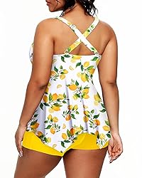 Holipick Plus Size Two Piece Tankini Top with