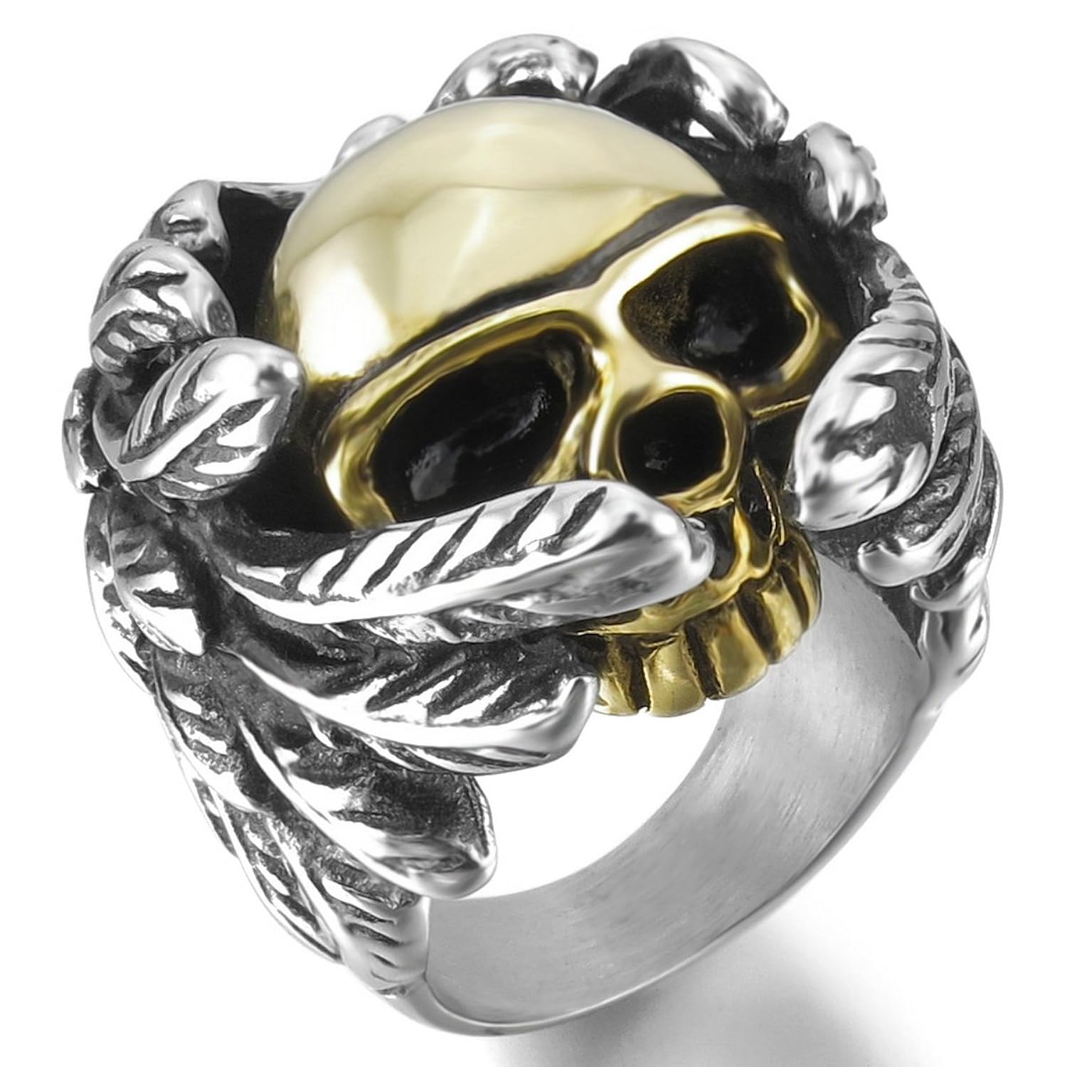 MunkiMix Grande Gran Pesado Fuerte Acero Inoxidable Anillo Ring Plata Oro Dorado