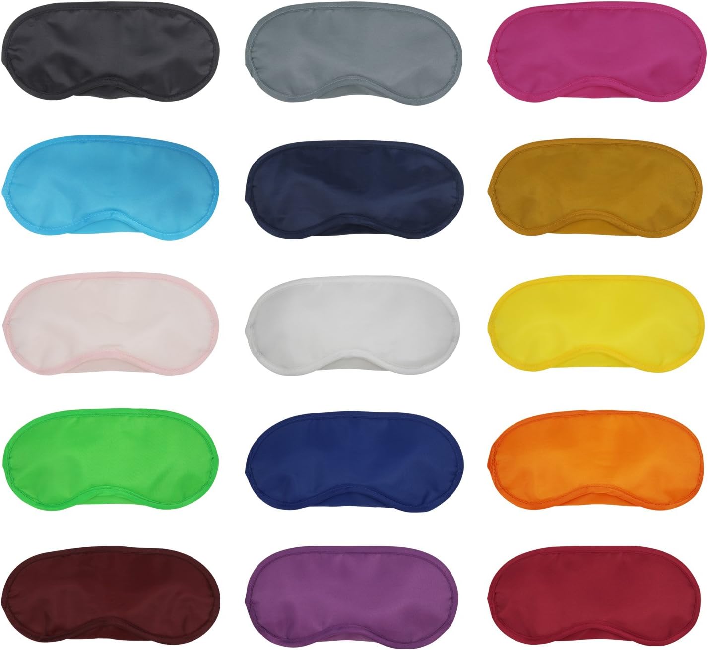 Dreamtop 15 Pack Multicolor Eye Shade Cover Eye Mask Sleeping Blindfold with Nose Pad Colour Blindfold Travel Eye Blinder Sleeping Eye Cover for Travel Sleep Women Men Kids, 15 Colors