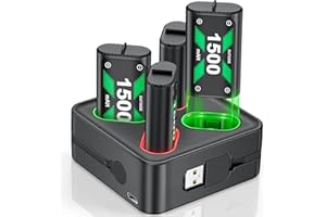 CATZARMOR Charger for Xbox One Controller Battery Pack, 4x1500mAh (4x3600mWh) Xbox Rechargeable Battery, Xbox Charging Station for Xbox One Series S/X, Xbox One/X/S/Elite Controllers, Xbox One Accessories…