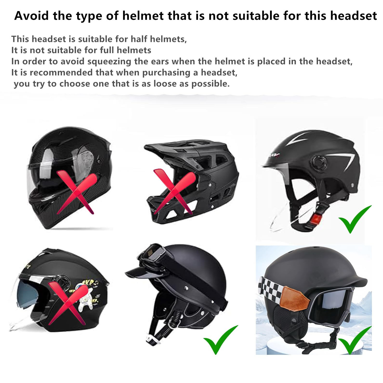 M Jiuyunmu Outdoor Sports Ski Helmets Headphones/Bicycle Helmets Headset- Chips 5.3 - True Wireless Bluetooth Helmet Speakers for Skiing, Snowboarding Mountain Biking