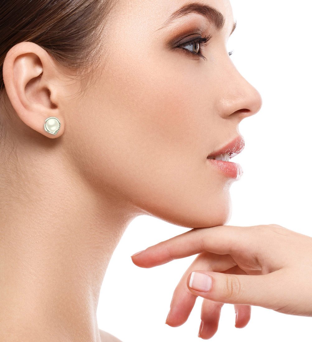 J.Vénus pendientes de las señoras Set plata de ley 925 básicos con perlas de agua dulce de 8 mm, con caja de joyería hermosa, regalo ideal el día de San Valentín, cumpleaños