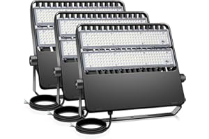 BIRITALO 36000LM LED Stadium Flood Light Commercial 1500W Equivalent LED Arena Lighting Wall Mount Stadium Floodlights Outdoor 5500K 85-277V Waterproof 240W Shoebox Light for Court,Street,Yard 3 Pack