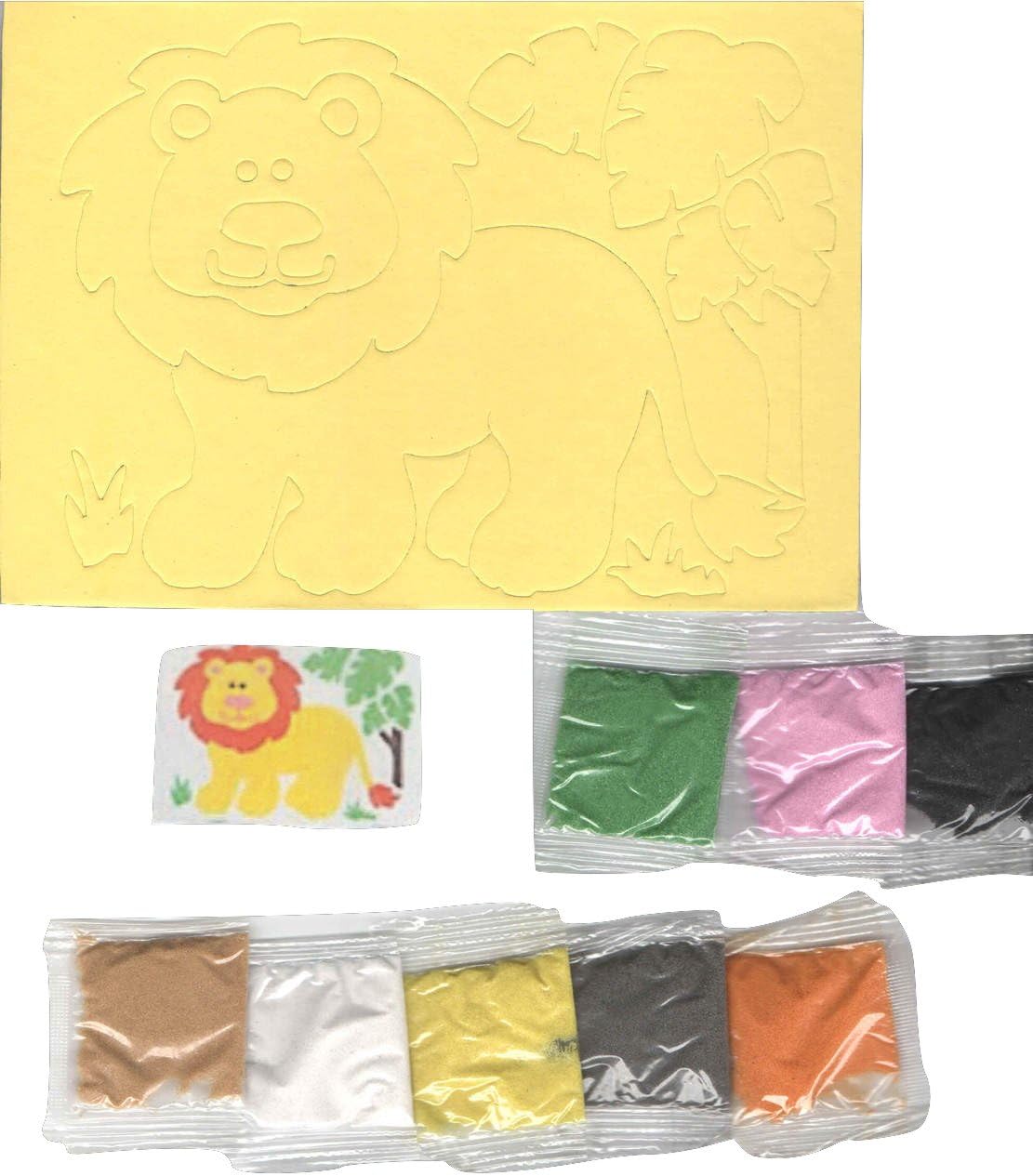 OTC Sand Art Kit ~ Safari Wildlife (Lion Scene; 5" x 7")