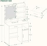 Hzuaneri Dressing Table with Mirror 10 Bulb Lights White view 5