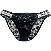 HAVBX Men's Soft Lace Underwear Sexy Low Rise Bikini Briefs Sissy Lingerie Crossdressing