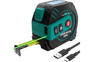 SG SURGOAL 2-in-1 Laser Tape Measure 262ft – Digital Measuring Tape with LCD Display, Rechargeable Smart Tape Measure with Distance, Area & Volume Measurement, USB Charging – Construction & DIY Use